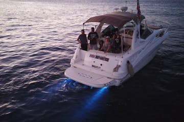 Bad Romance-32' Sea Ray on water with people