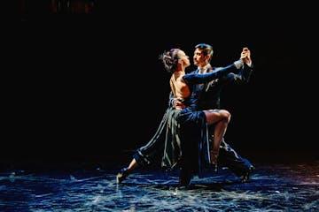 A couple dancing tango at a tango show in Buenos Aires city