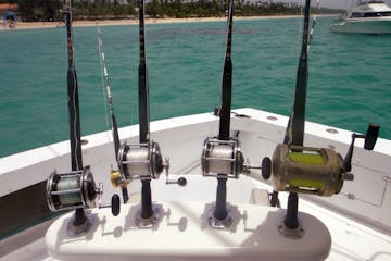 fishing rods on boat in punta cana