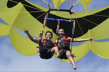 couple parasailing
