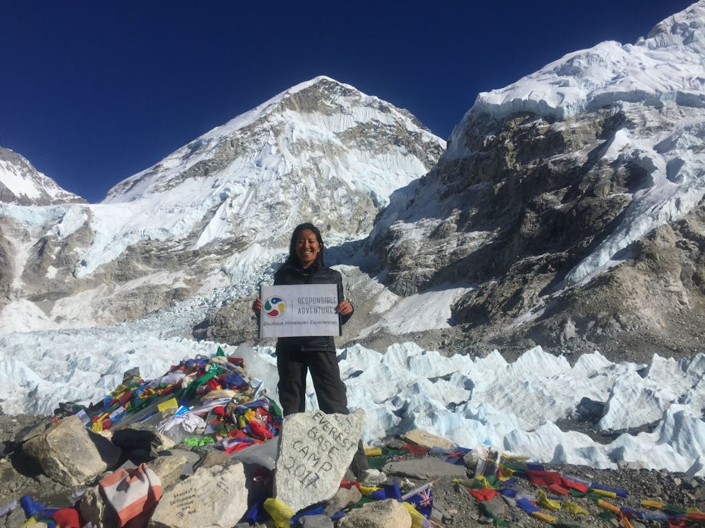 Trekker at Everest Base camp