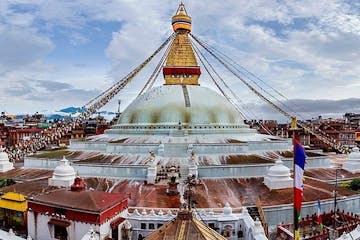 Boudhanath over a body of water