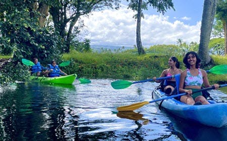Guided Kayaking On The Calm Waters Of The Wailoa River