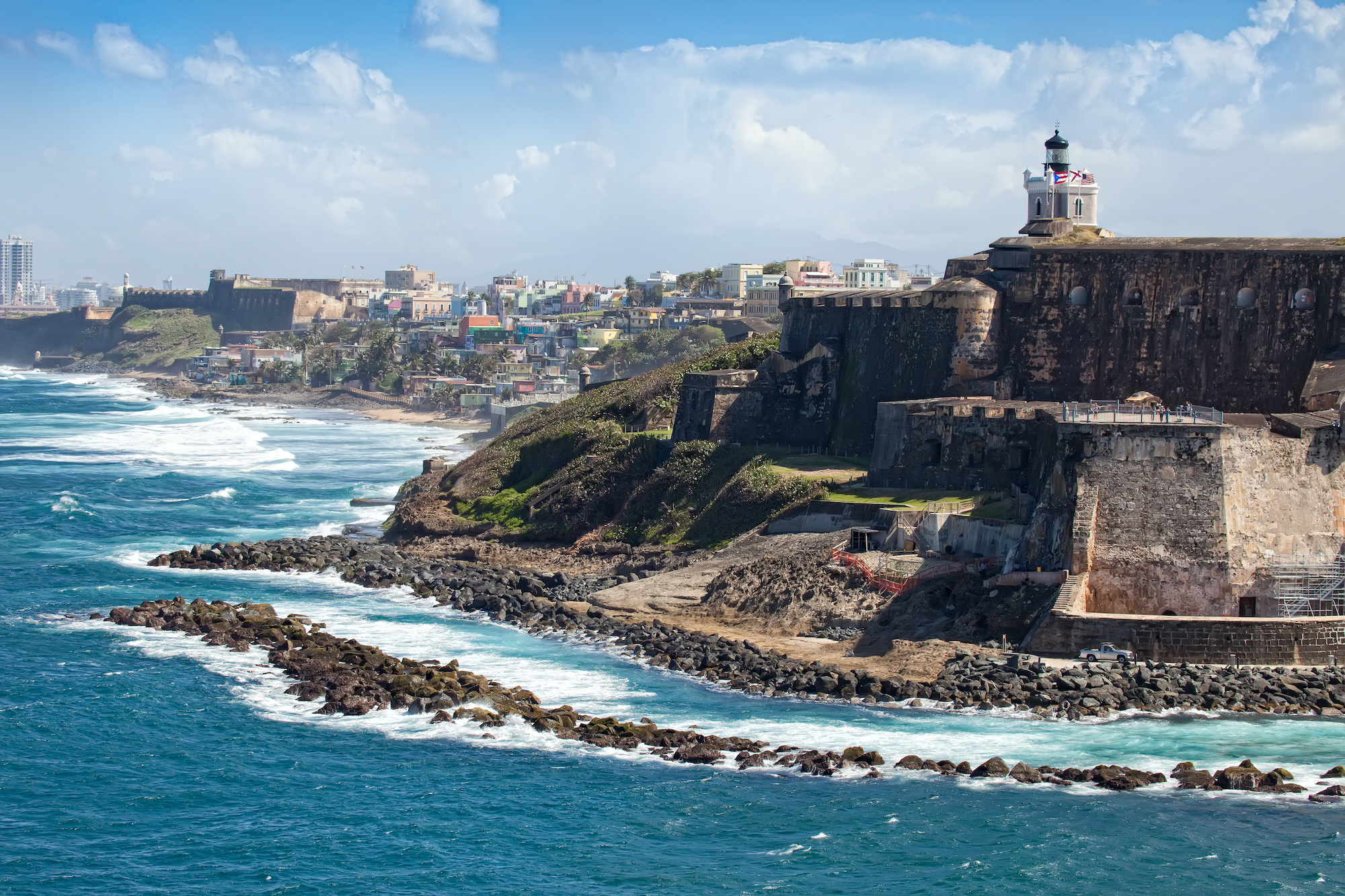 El Morro Castle, a historic fortress overlooking the ocean in Old San Juan, Puerto Rico