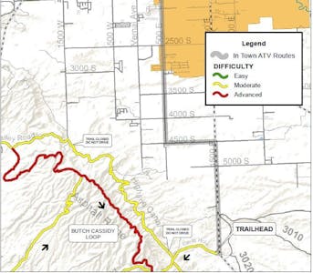South Trail Access topographical map