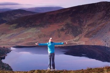 man in front of lough-tay