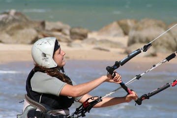 woman kiteboarding
