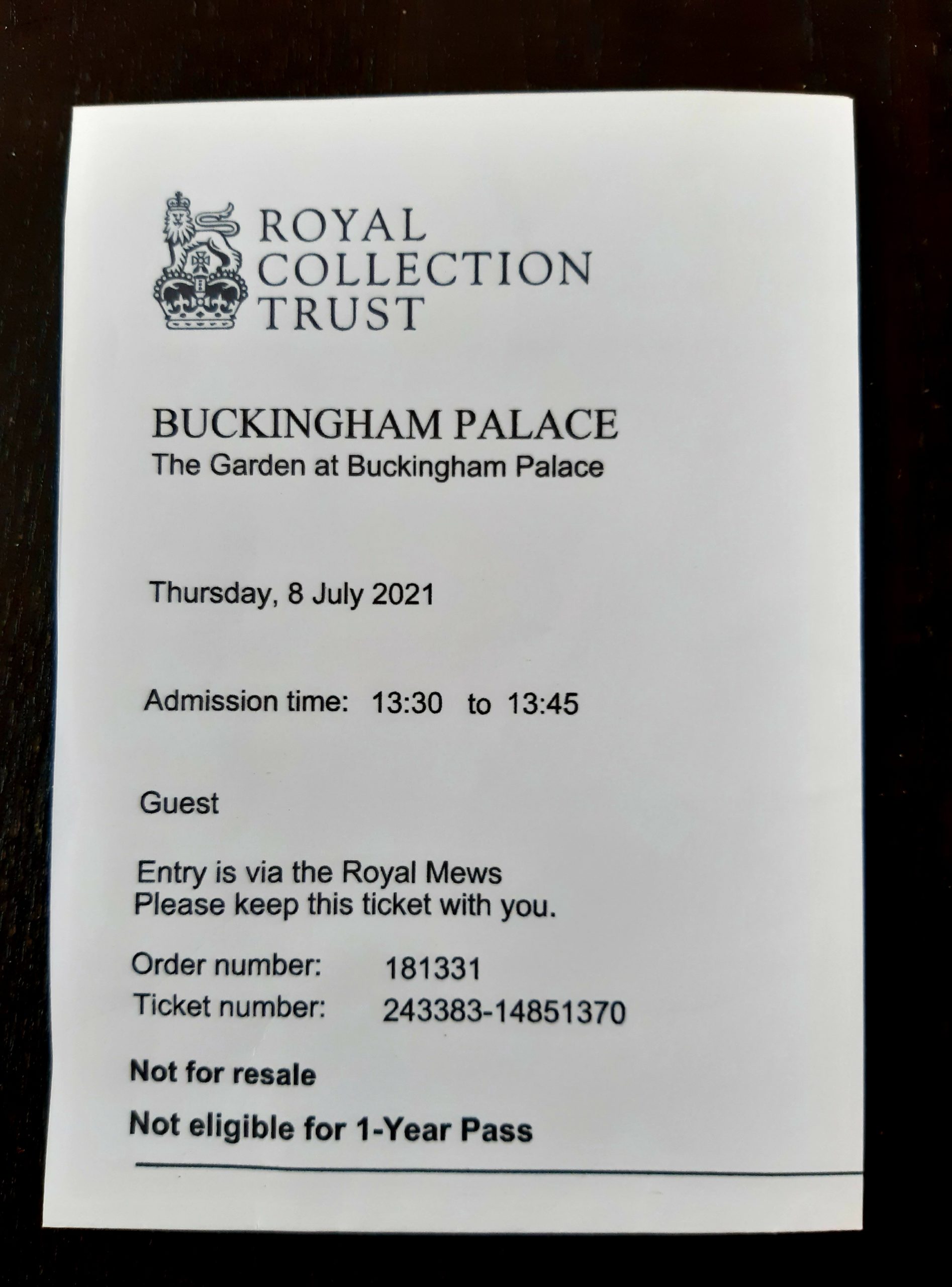 buckingham palace tour voucher