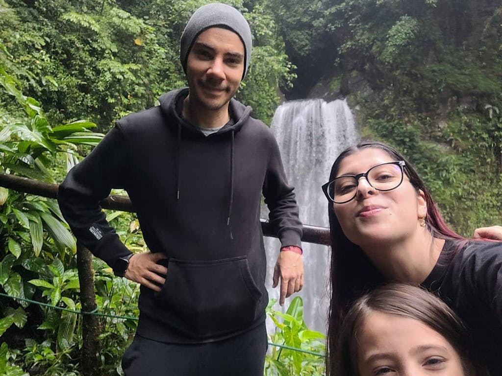 A Family of three at El Tigre Waterfalls Monteverde