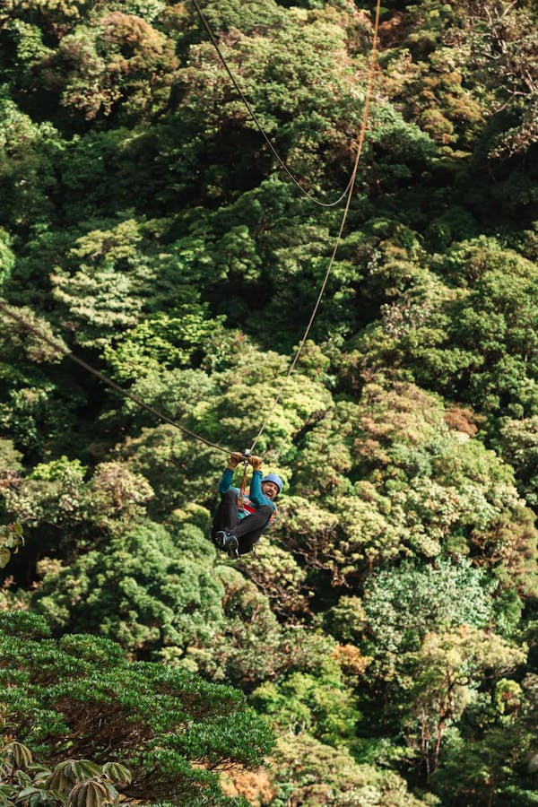 A Customer on a Ziplining Tour organized by MonteTours