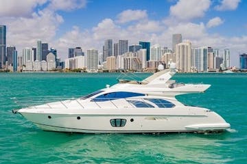 Port side view of this boat rental Miami.
