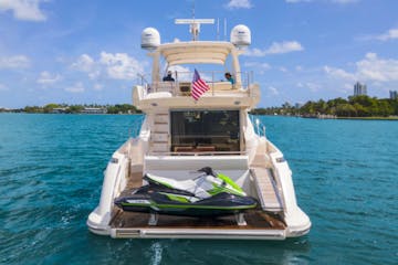 Rear view of this Miami Beach Florida rental boat.