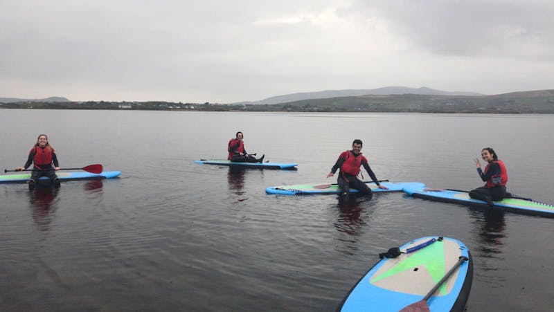 erasmus group on paddle boards