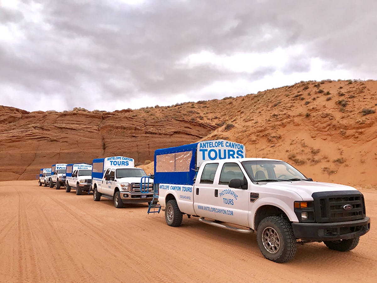 Antelope Canyon tours trucks