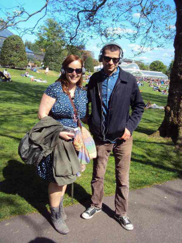 Mallory and Vlad enjoy the sun and the sounds in The Botanics.
