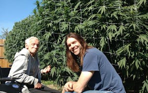 Dennis Peron & Jerry Munn on Jerry's farm, one of the pot farms in California's Emerald Triangle