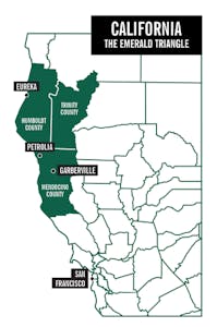 map of The Emerald Triangle