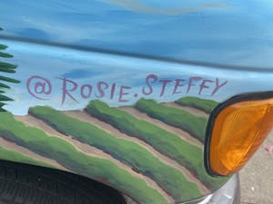Artist's signature on art car