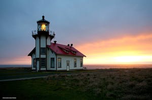 The Point Cabrillo Light Station at sunset