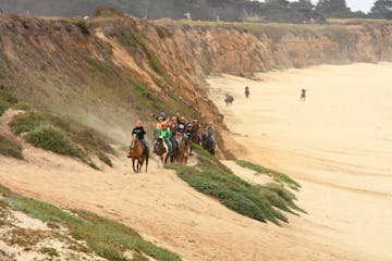Group riding on the Half Moon Bay bluffs
