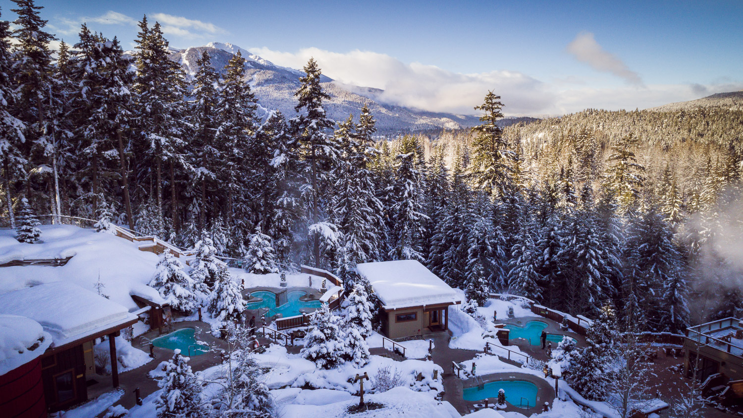 Winter view of Scandinave Spa