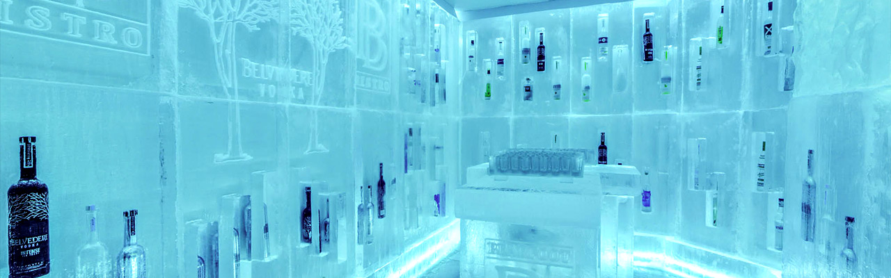 An ice room filled with vodka