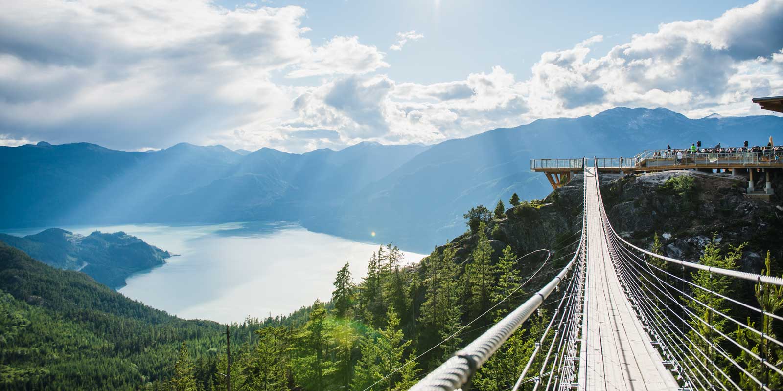 Views from the top of the sea-to-sky gondola, suspension bridge