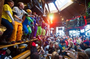 A wild party on a ski resort