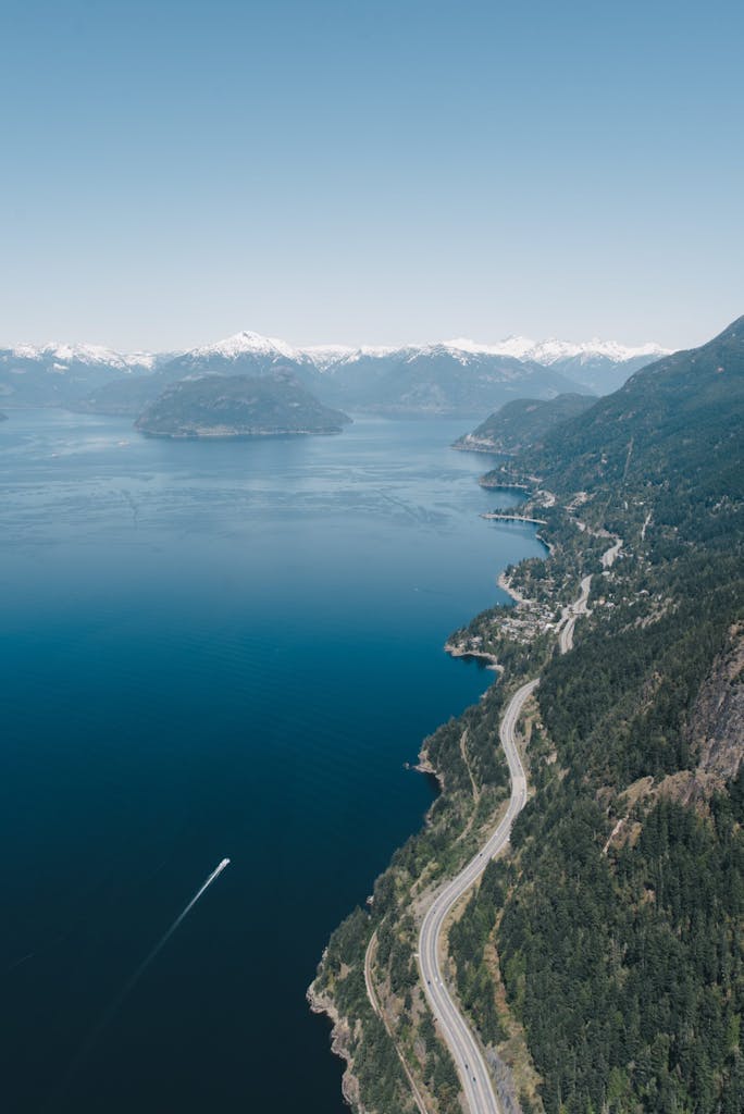 Sea to sky highway from the air