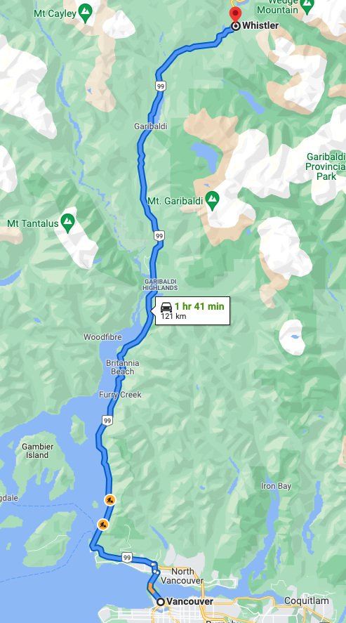 nearest airport to whistler