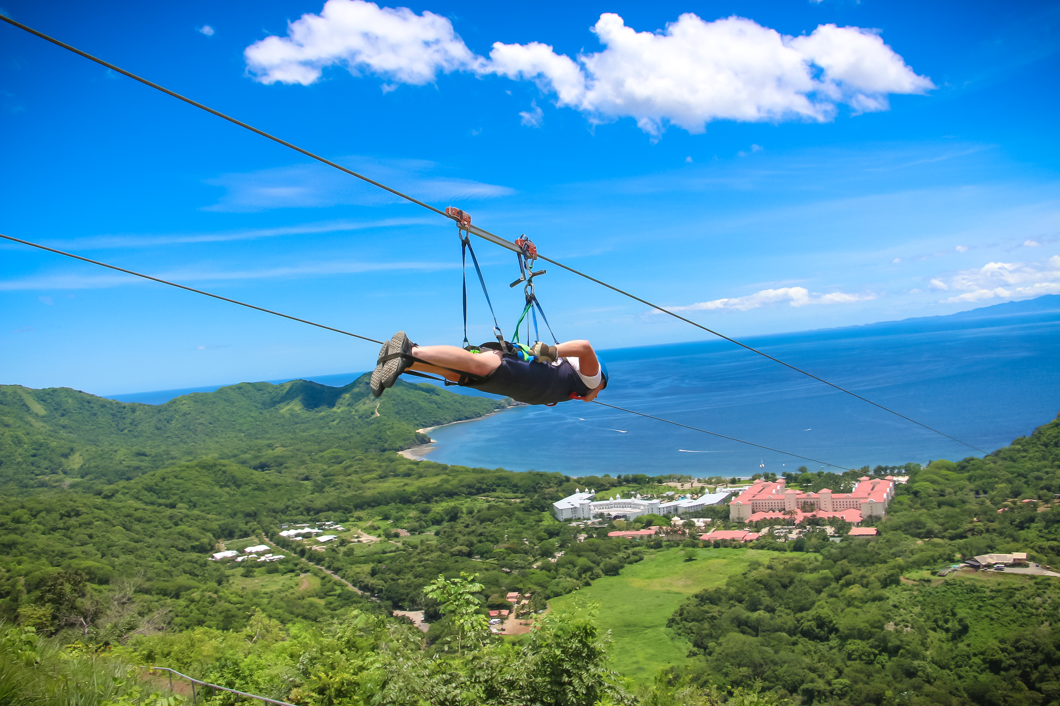 Costa Rica Zip Line Superman Zipline Canopy Tour Diamante Eco Park.