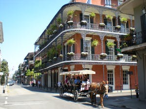 View of a street in the French Quarter