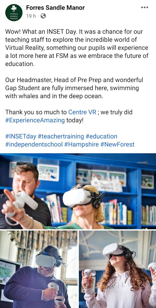 School teachers trying Centre VR for Education