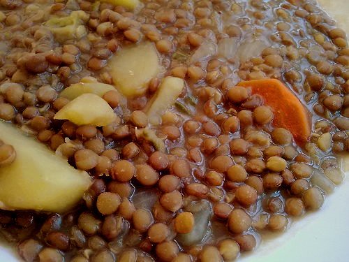 Lentejas estofadas is a Spanish bean stew that is eaten weekly by Spaniards