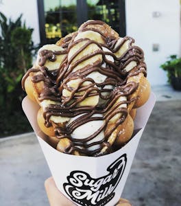 bubble waffle ice cream cone
