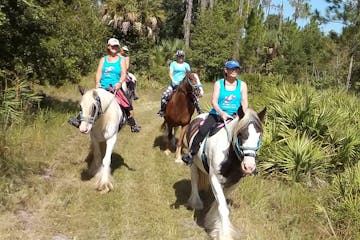 A tour group riding through Alafia state park