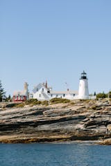 view of the Pemaquid Point lighthouse as seen on a Pemaquid Point & Johns Bay Cruise