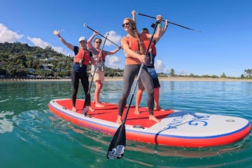 Hire our giant SUP, the Big Tahuna with your friends, family, colleagues. Perfect for birthdays, hen dos, team building days and group activities