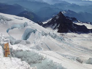 an advanced crevasse rescue course on a glacier near Seattle