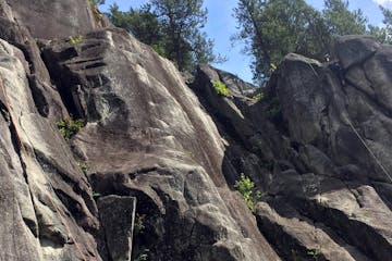 climbers on a youth rock climbing summer camp in Squamish, British Columbia