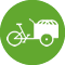 Icono verde bicicleta con cesta