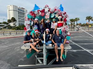 Frisky Boat Tours in the Surfin' Santa parade