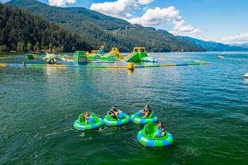 Waterpark and bumper boats on Harrison lake