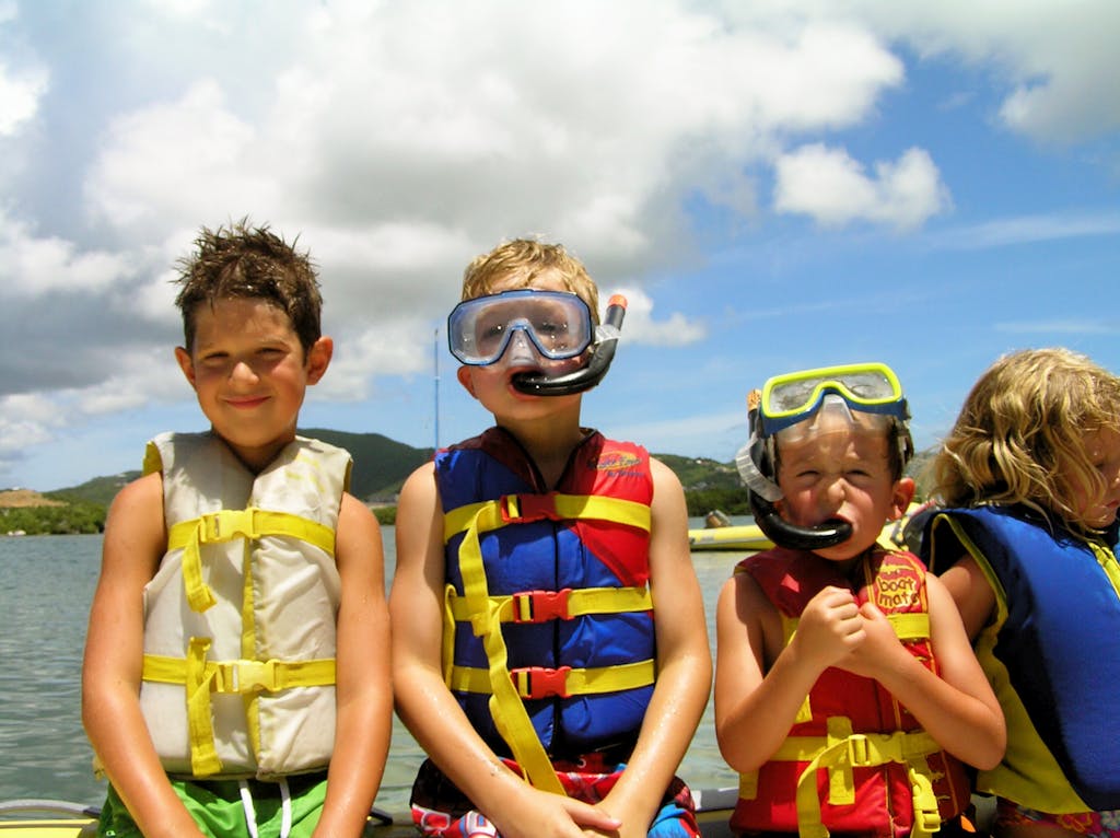 kids snorkeling USVI