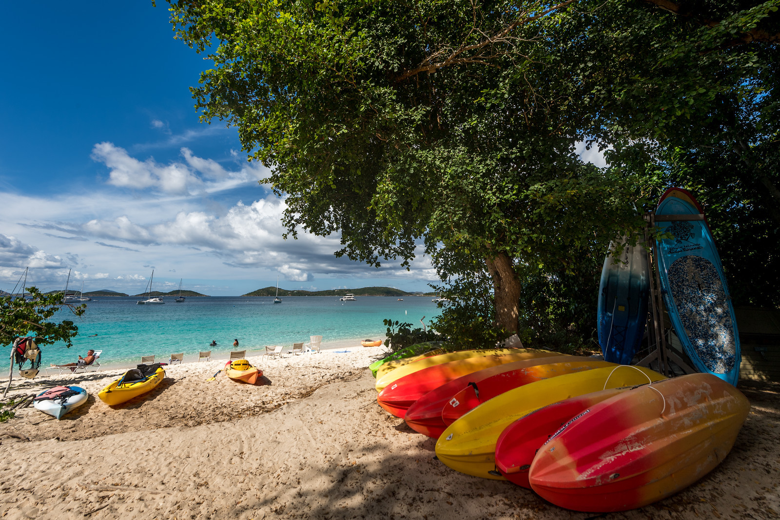 a group of people sitting at a beach