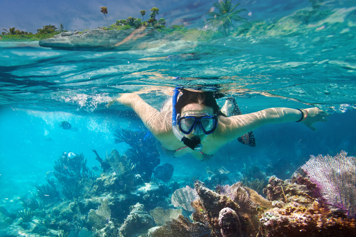 a person swimming in a pool of water