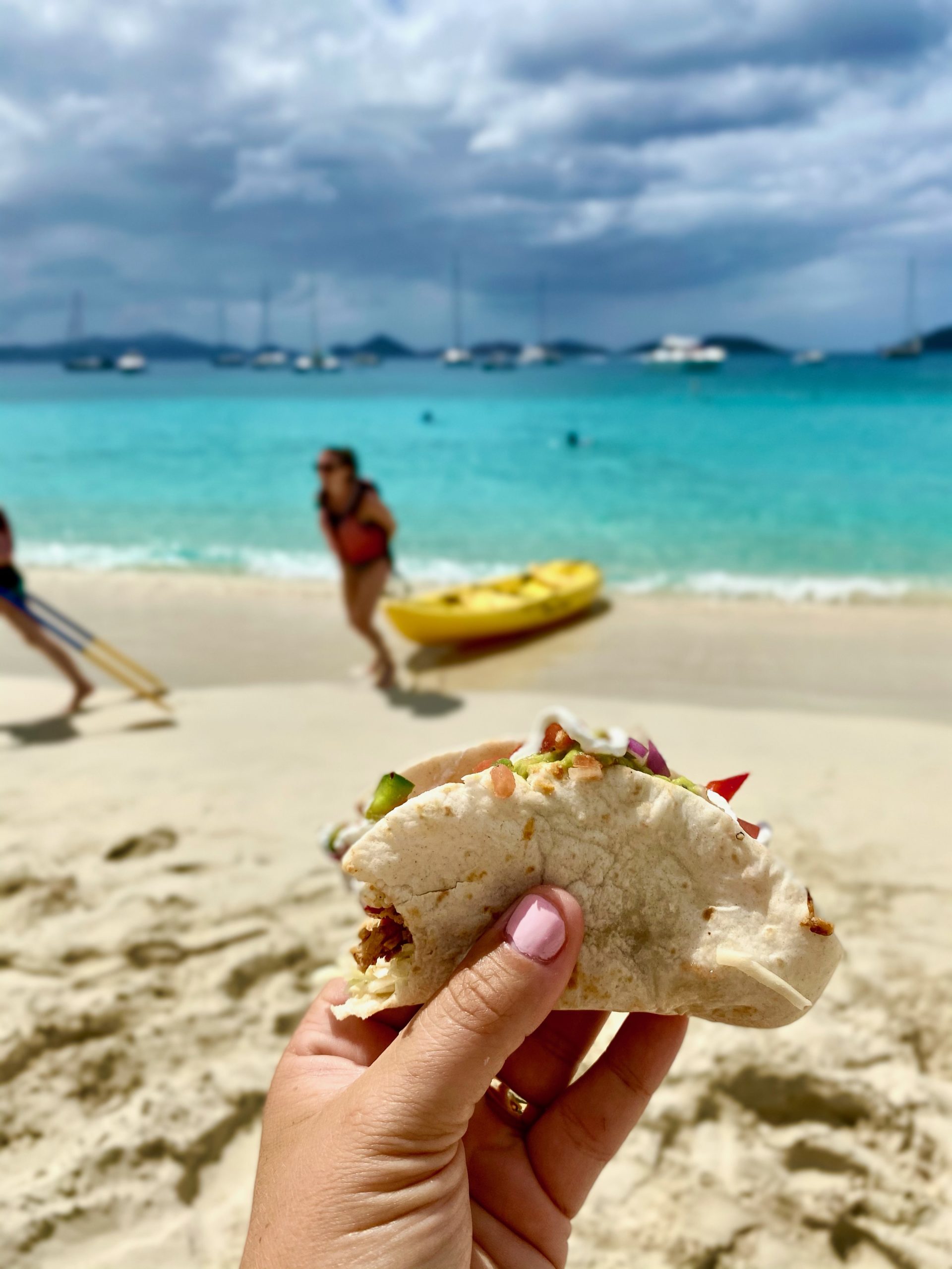 beach tacos Honeymoon Beach St. John