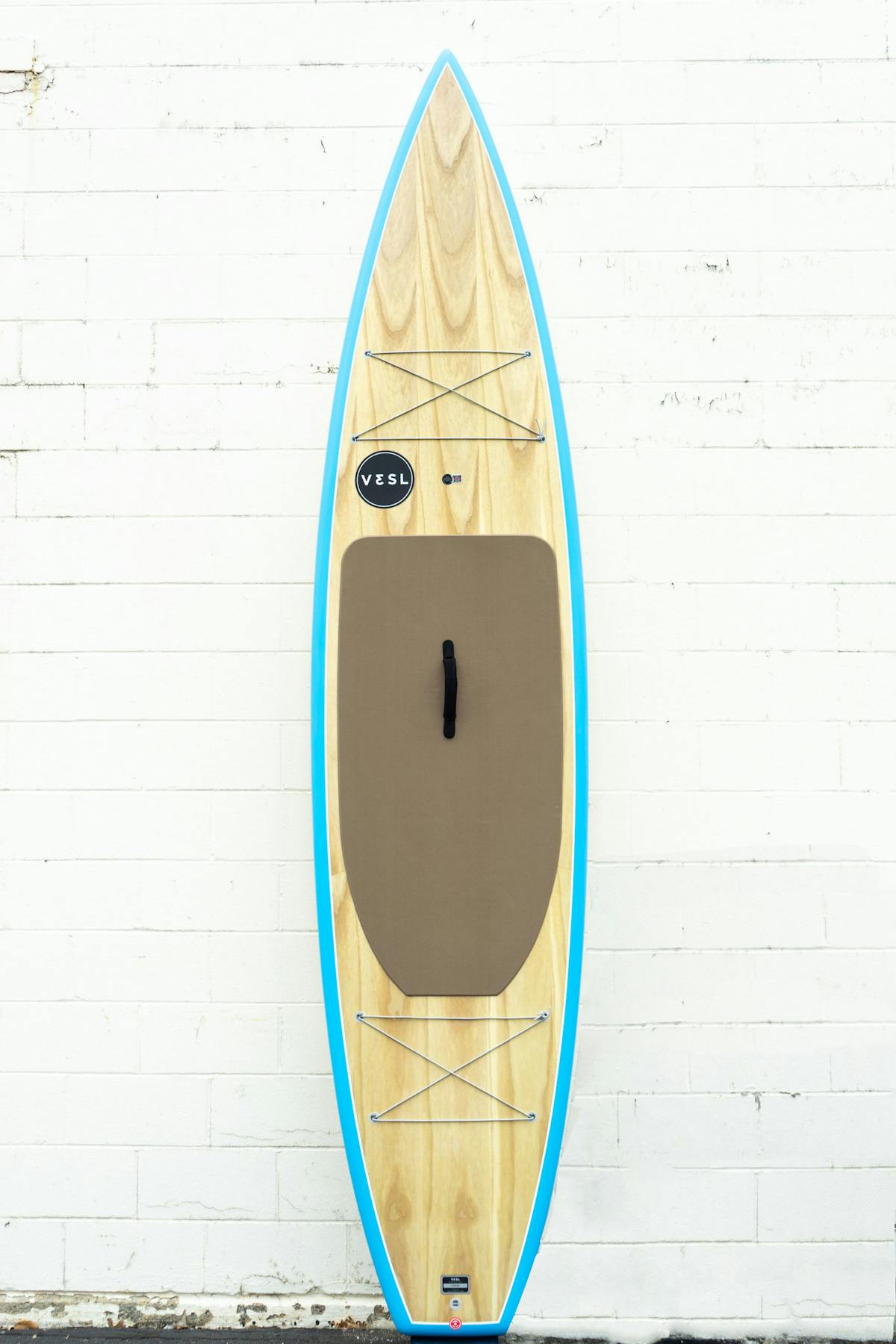 12' blue wood touring paddle board
