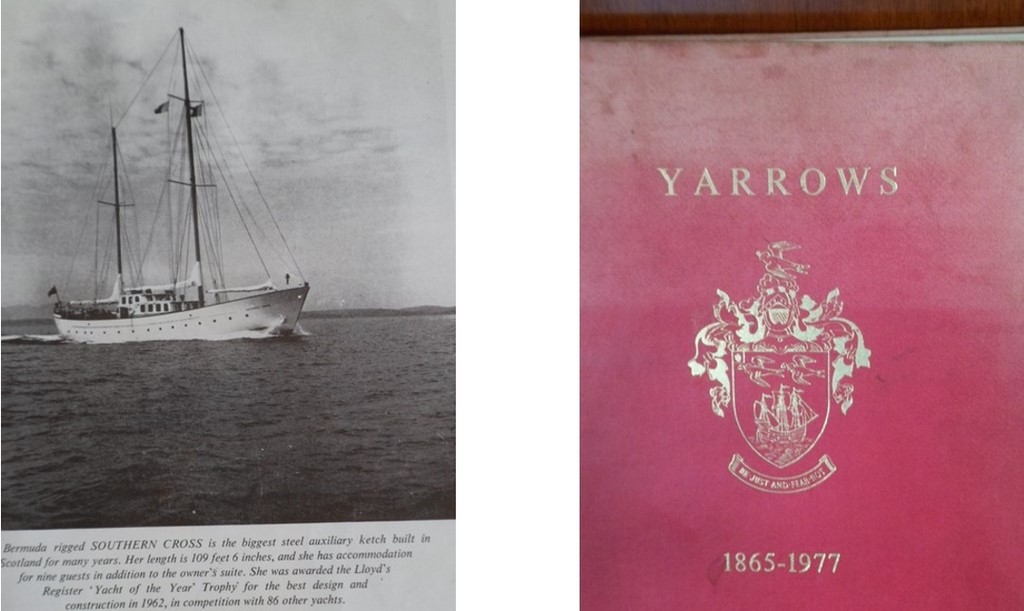 the book of the Yarrow shipyard where we can find S/Y Southern Cross