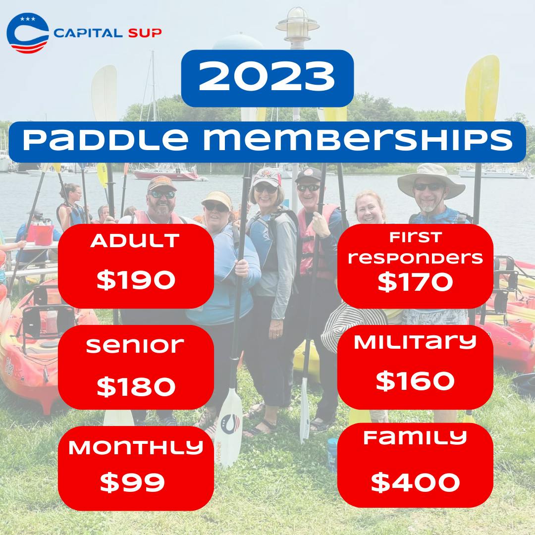 price list for paddle memberships